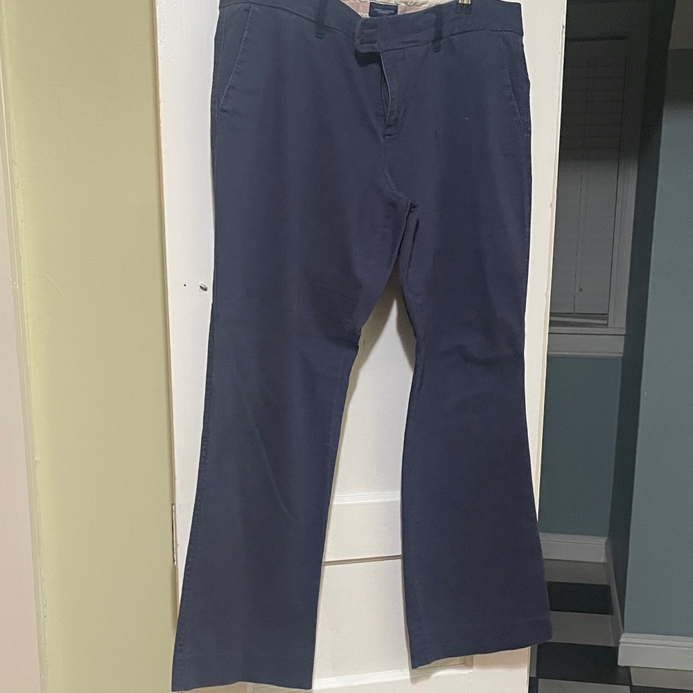 American Eagle Outfitters Navy Flare chinos